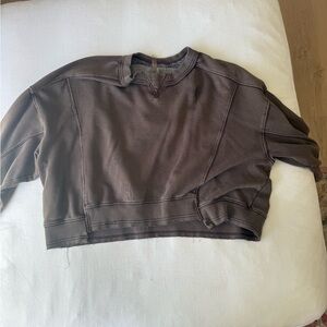 FP movement Cropped Brown Crewneck Sweatshirt